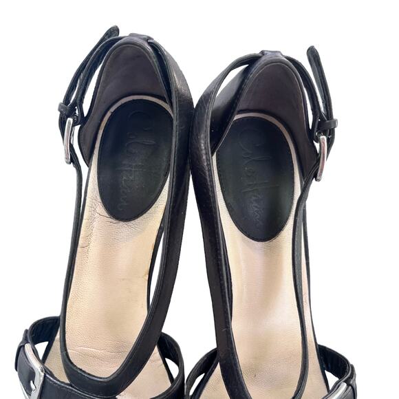 COLE HAAN Air‎ Soles D'Orsay Black Strappy Heels Stiletto 7.5 B (S437) - Picture 5 of 6